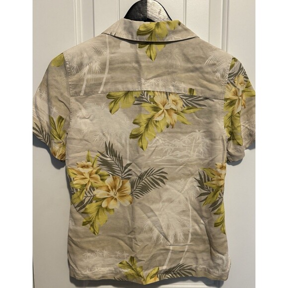 TOMMY BAHAMA Women's Hawaiian Tropical Floral Silk & Linen Blouse Size 2 - Picture 2 of 3